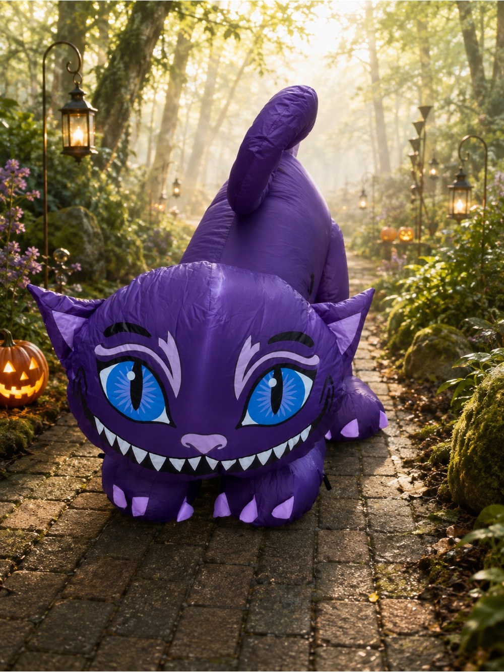 3 Ft Smiley Black Cat LED Inflatable KITTY‎ CAT  Halloween Yard Decor NEW CUTE!